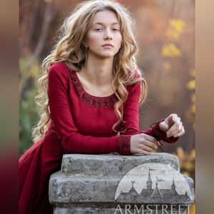 Armstreet "Autumn Princess" flax linen medieval renaissance dress, long sleeves